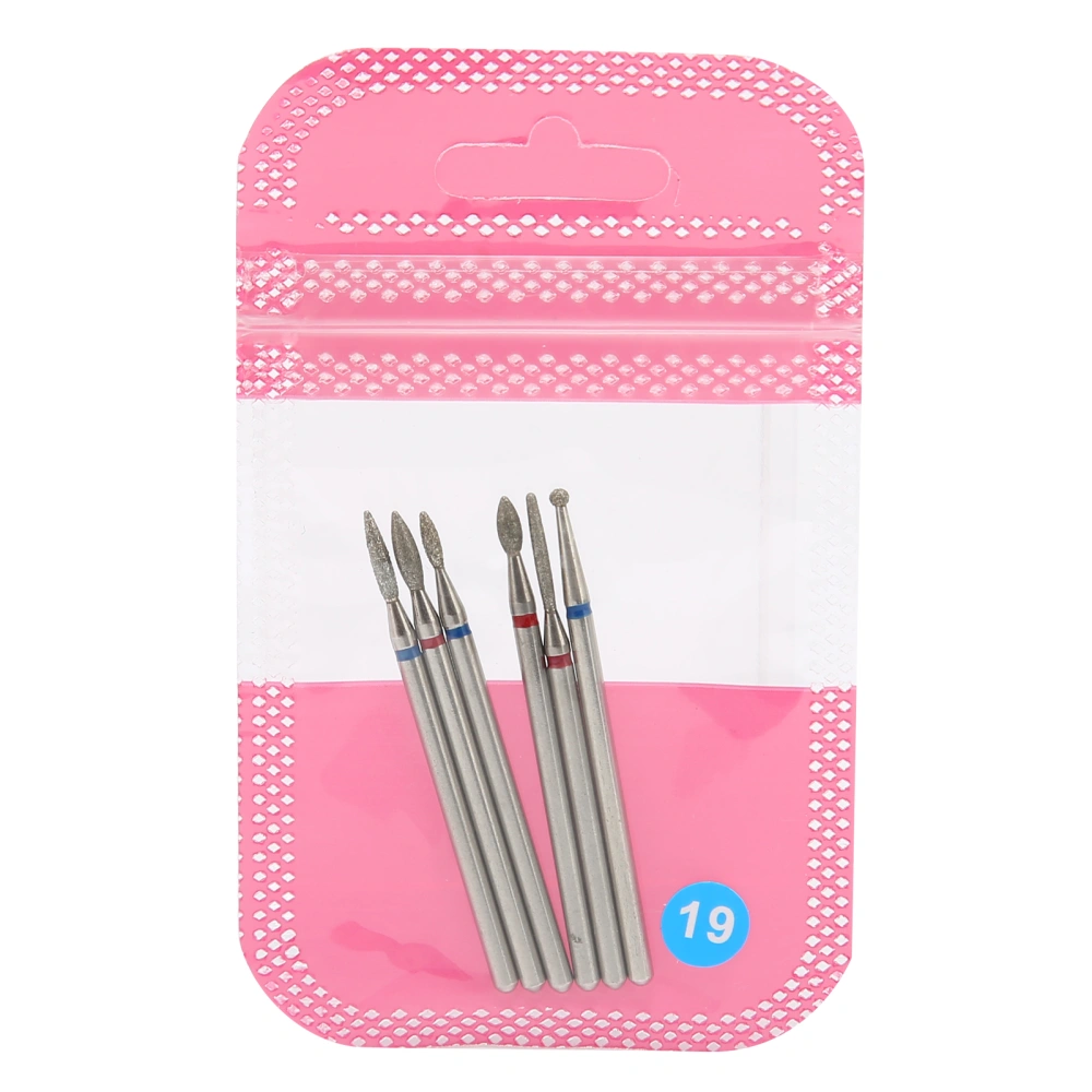 6pcs Cuticle Remover Bit Cuticle Removal Manicure Portable Nail Drill Bit For Nail Art Pedicure