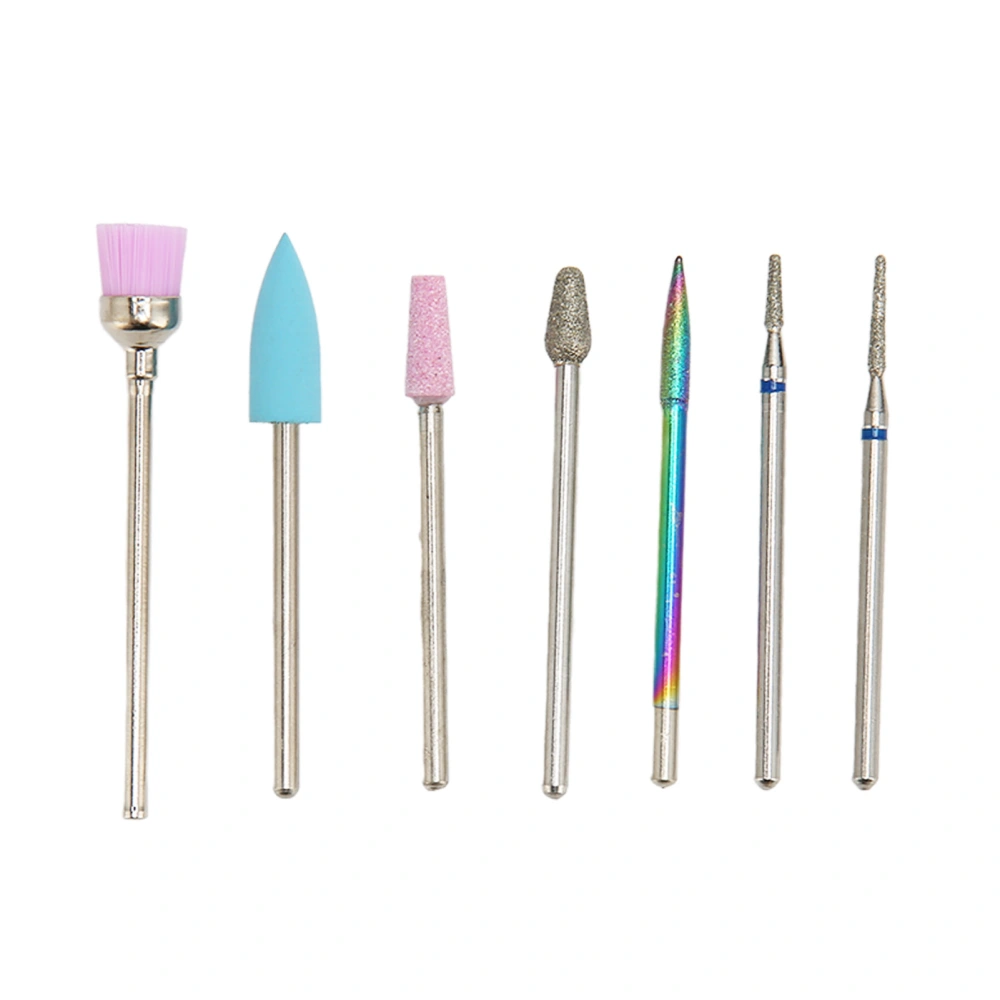 7pcs Tungsten Steel Nail Drill Bit Professional Nail Salon Gel Polish Cuticle Remover Bits Set