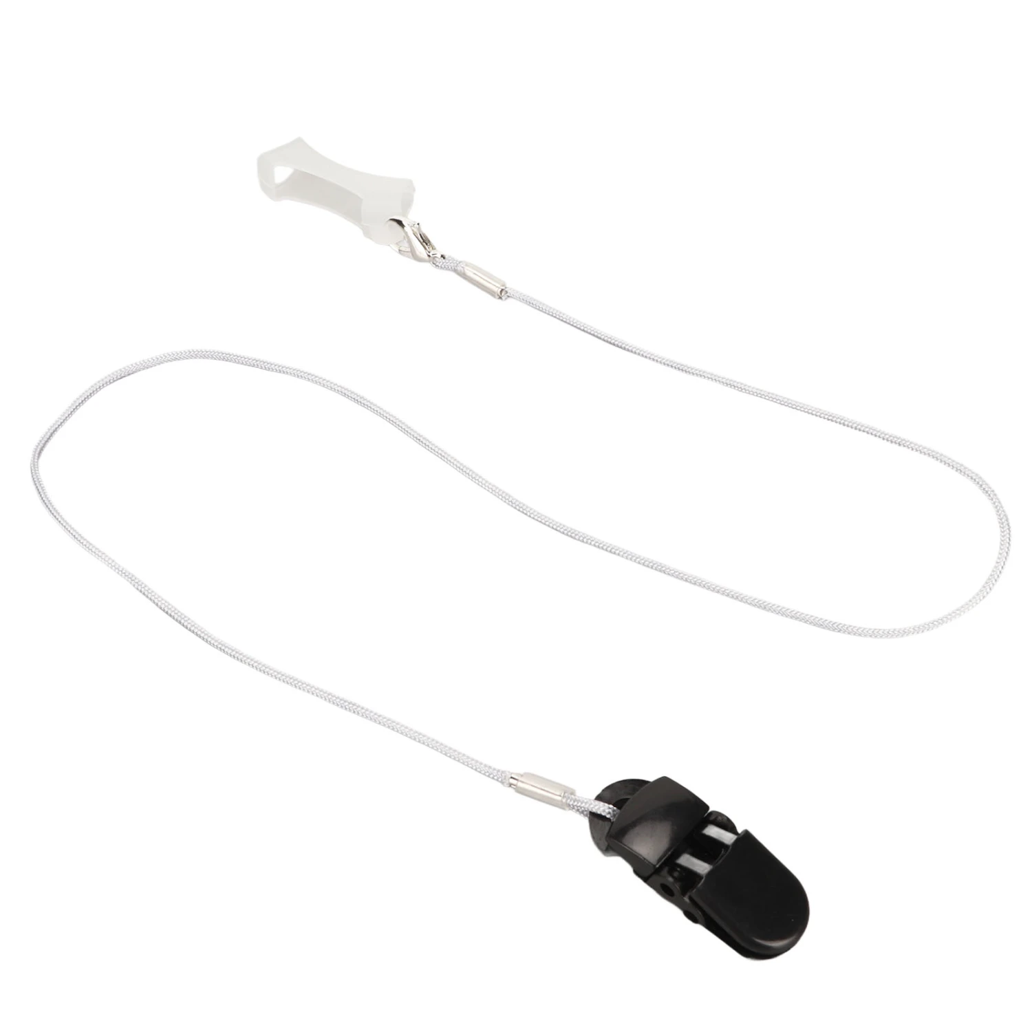 Sound Aids Black Clip Holder Prevent Fall Off Sound Amplifer Grey Lanyard for Seniors Children M Monaural