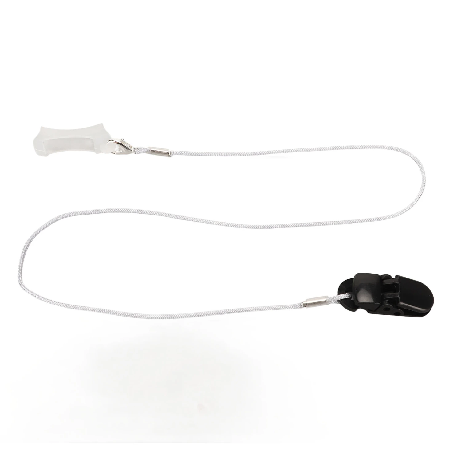 Sound Aids Black Clip Holder Prevent Fall Off Sound Amplifer Grey Lanyard for Seniors Children M Monaural
