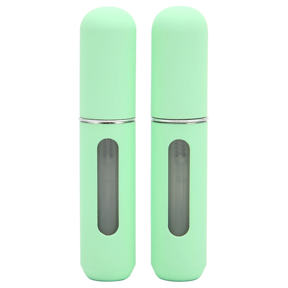 2pcs 5ml Refillable Perfume Atomizer Bottle Fluorescent Green Fine Atomization Nozzle Perfume Bottle with Transparent Window