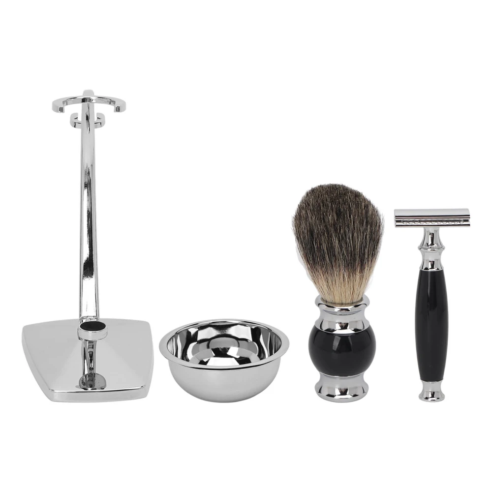 4 in 1 Soap Beard Brush Kits Brush Bowl Holder Trimmer Alloy Wet Beard Brush Kits for Men