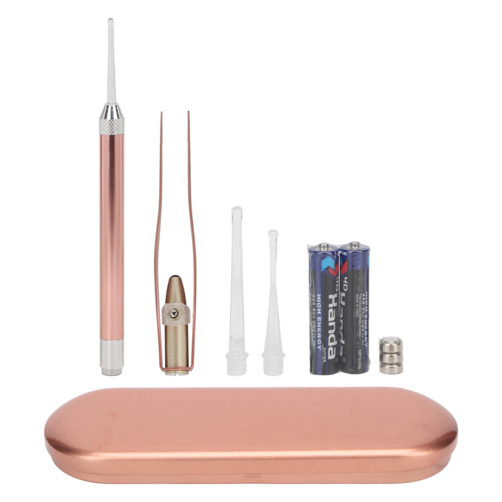 Light Ear Spoon Full Polishing Visible Ear Wax Removal with Light for Ear Cleaning Tool Rose Gold