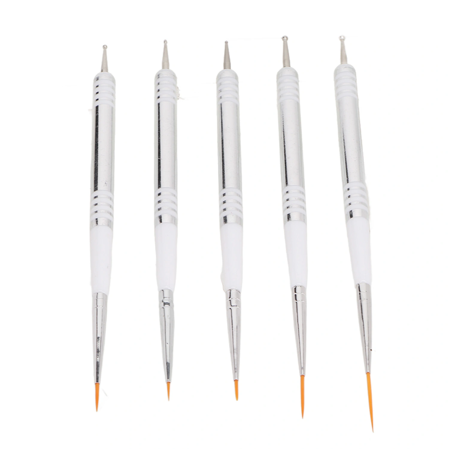 5 Pcs Nail Art Brushes Double Ended Detail Drawing Fine Tip Nail Dotting Pens for Home DIY Salon Manicure