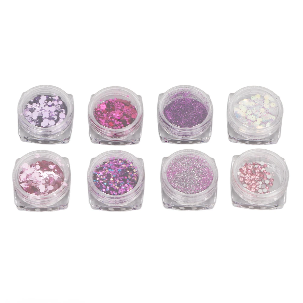 8pcs Nail Sequins Irregular Shining Ultrathin Mixed Nail Art Glitter for Nail Art Decoration