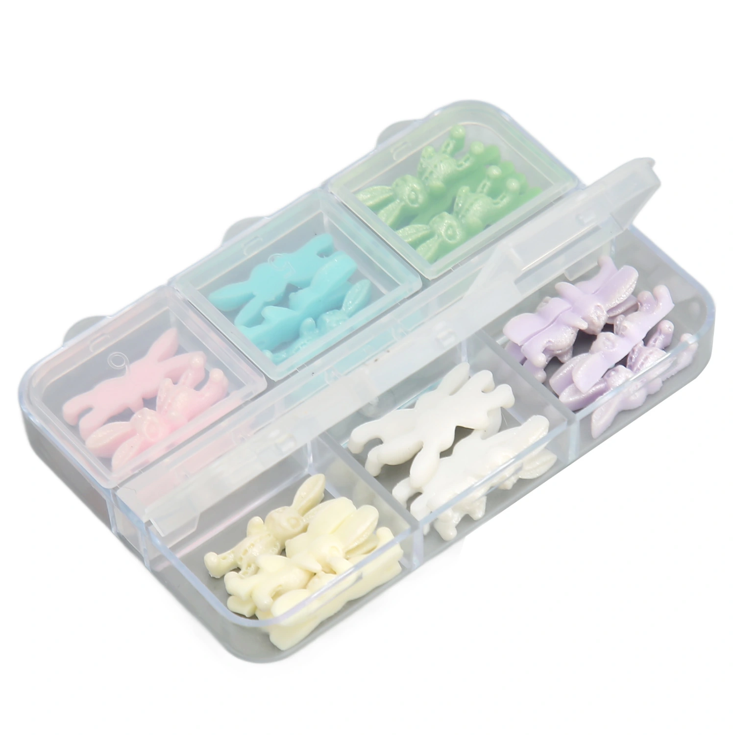 1 Box Rabbit Nail Art Decoration Portable Safe Resin Nail Art Ornaments for Autumn Winter