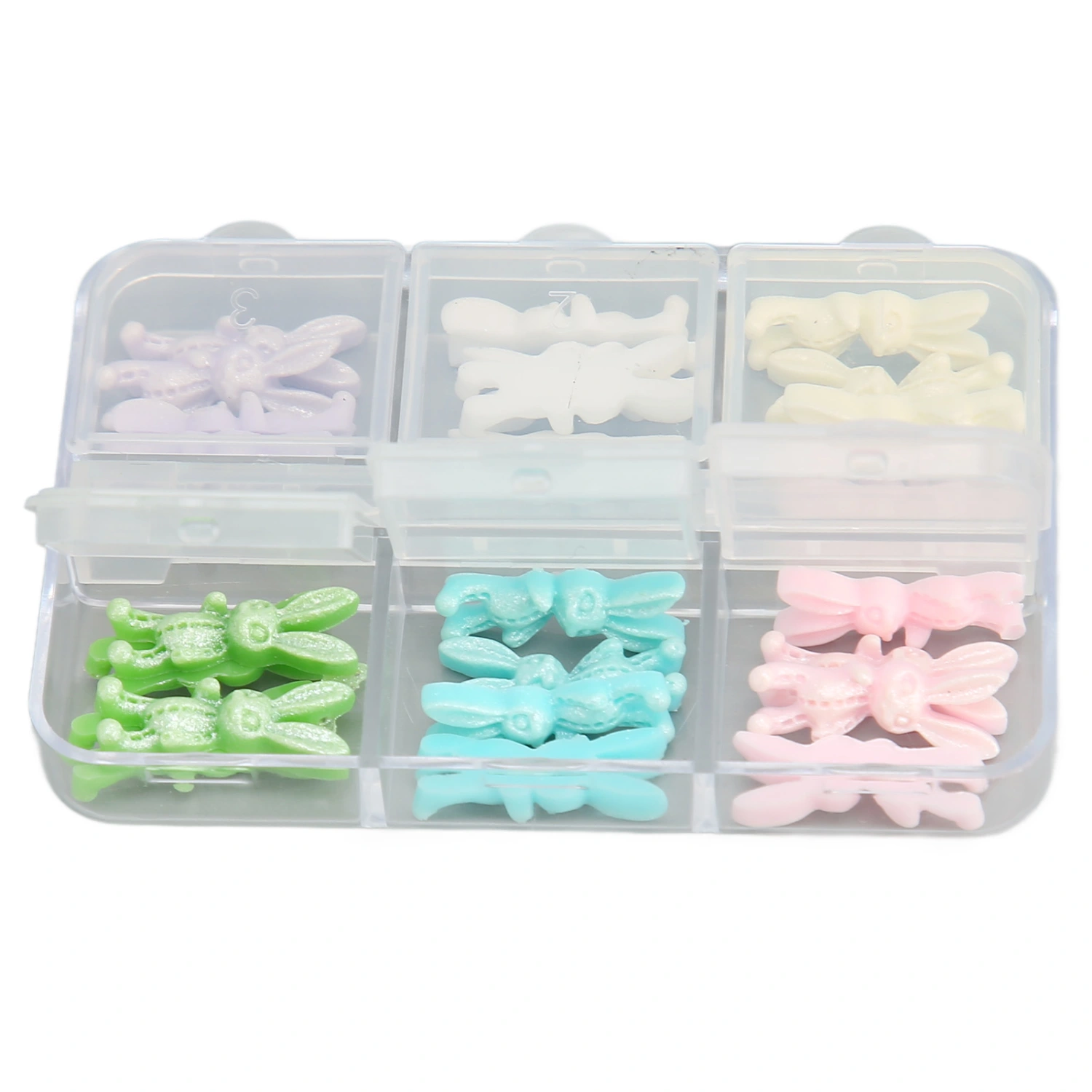 1 Box Rabbit Nail Art Decoration Portable Safe Resin Nail Art Ornaments for Autumn Winter