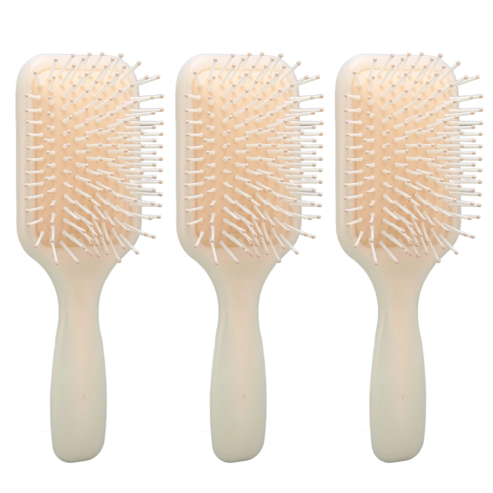 3pcs Paddle Hair Brush Prevent Static Electricity Massage Silicone Paddle Detangling Brush for Women Students