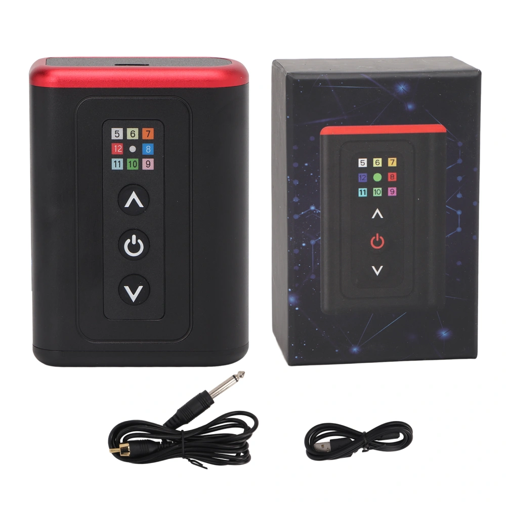 Red Wireless Tattoo Power Supply Rechargeable 4800mah Battery Tattoo Power Supply for Rotary Tattoo Machine