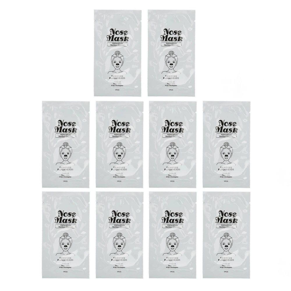 10pcs Nose Strips Pores Cleansing Shrinking Oil Control Skin Whitening Blackhead Remover Strips