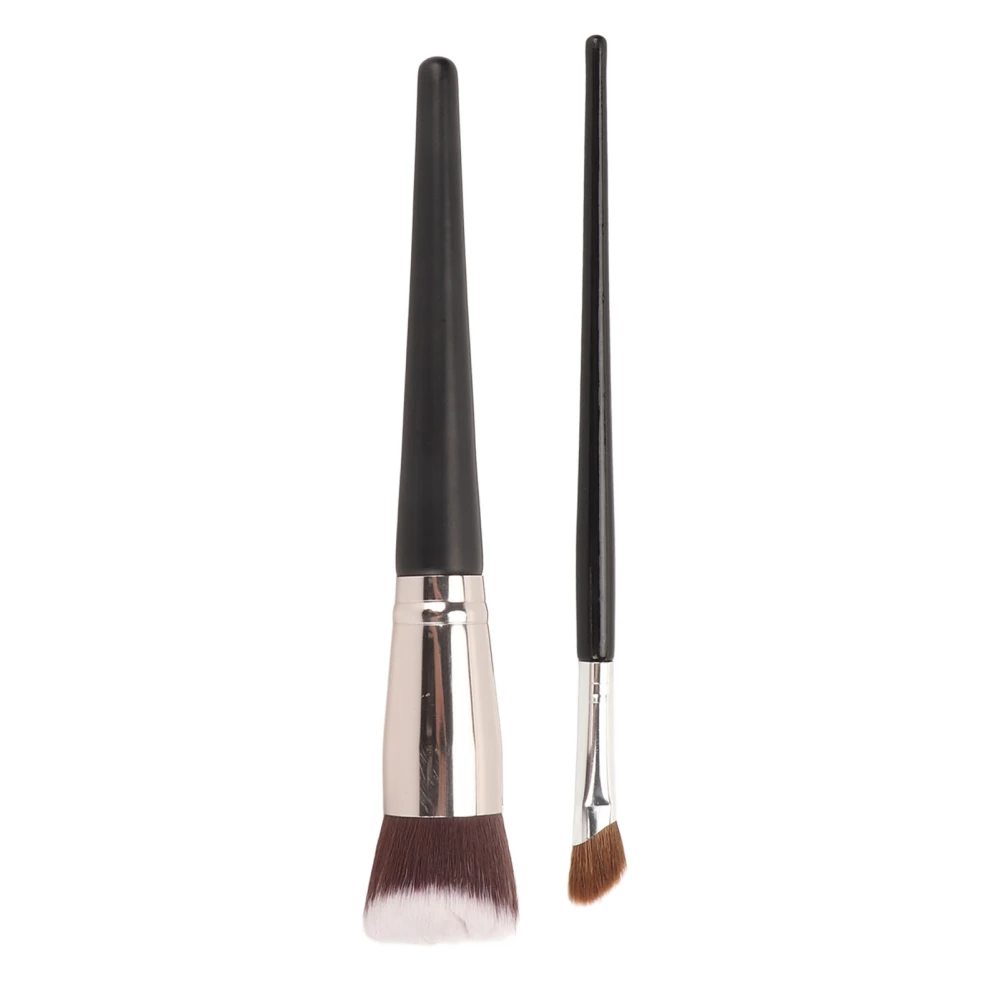 2pcs Angled Flat Concealer Brush Soft Wooden Handle Professional Nose Contour Brush Kit for Makeup