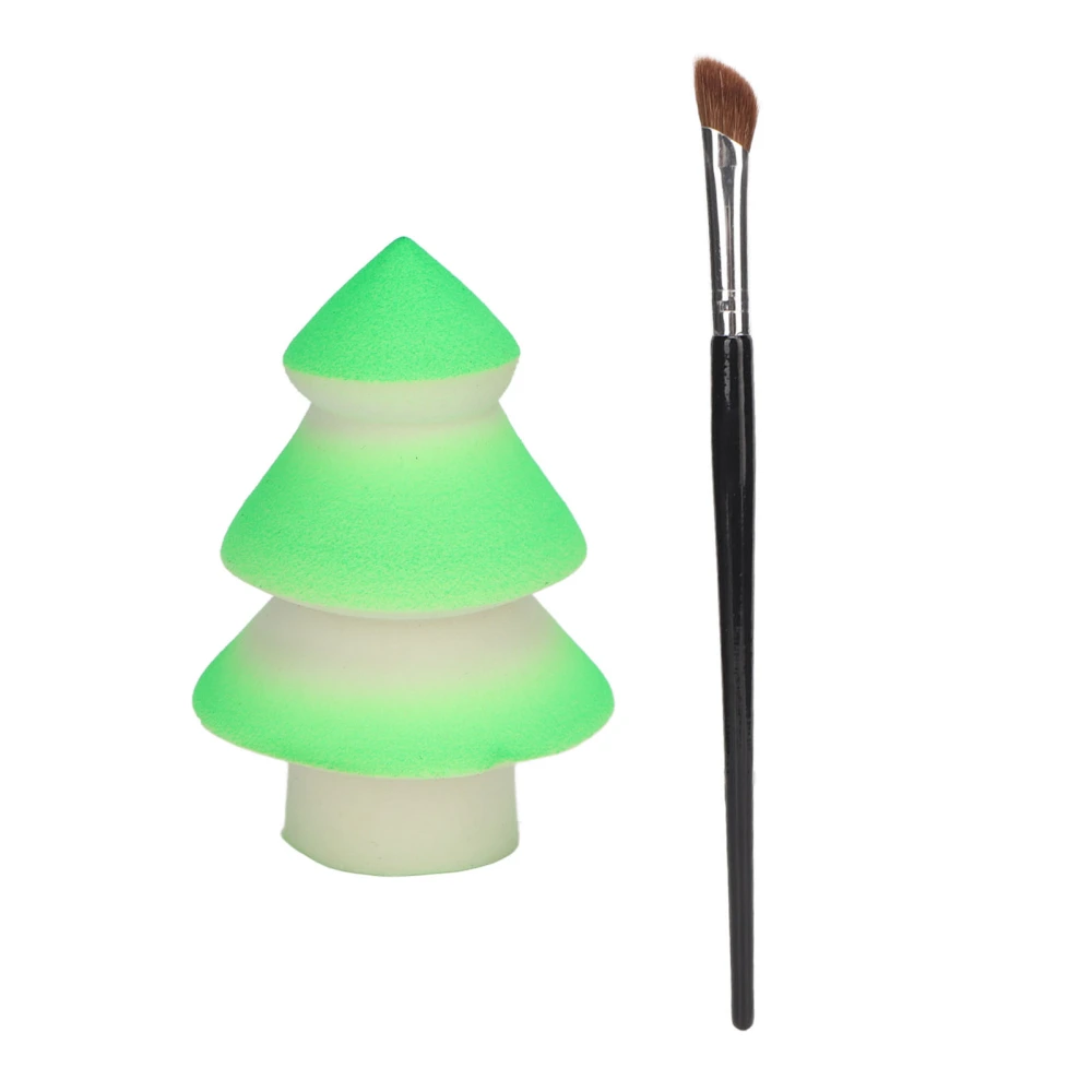 2pcs Christmas Makeup Sponge Oblique Nose Shadow Brush Set Soft Portable Face Beauty Sponges Brush