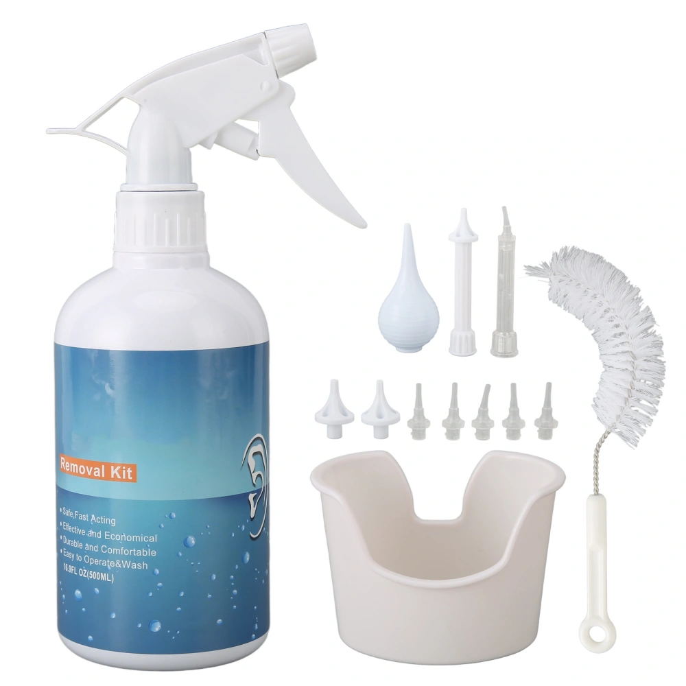 Ear Washer Cleansing Kit Wax Removal Ear Irrigation Flushing Kit with 7 Rinse Heads Nozzle Brush