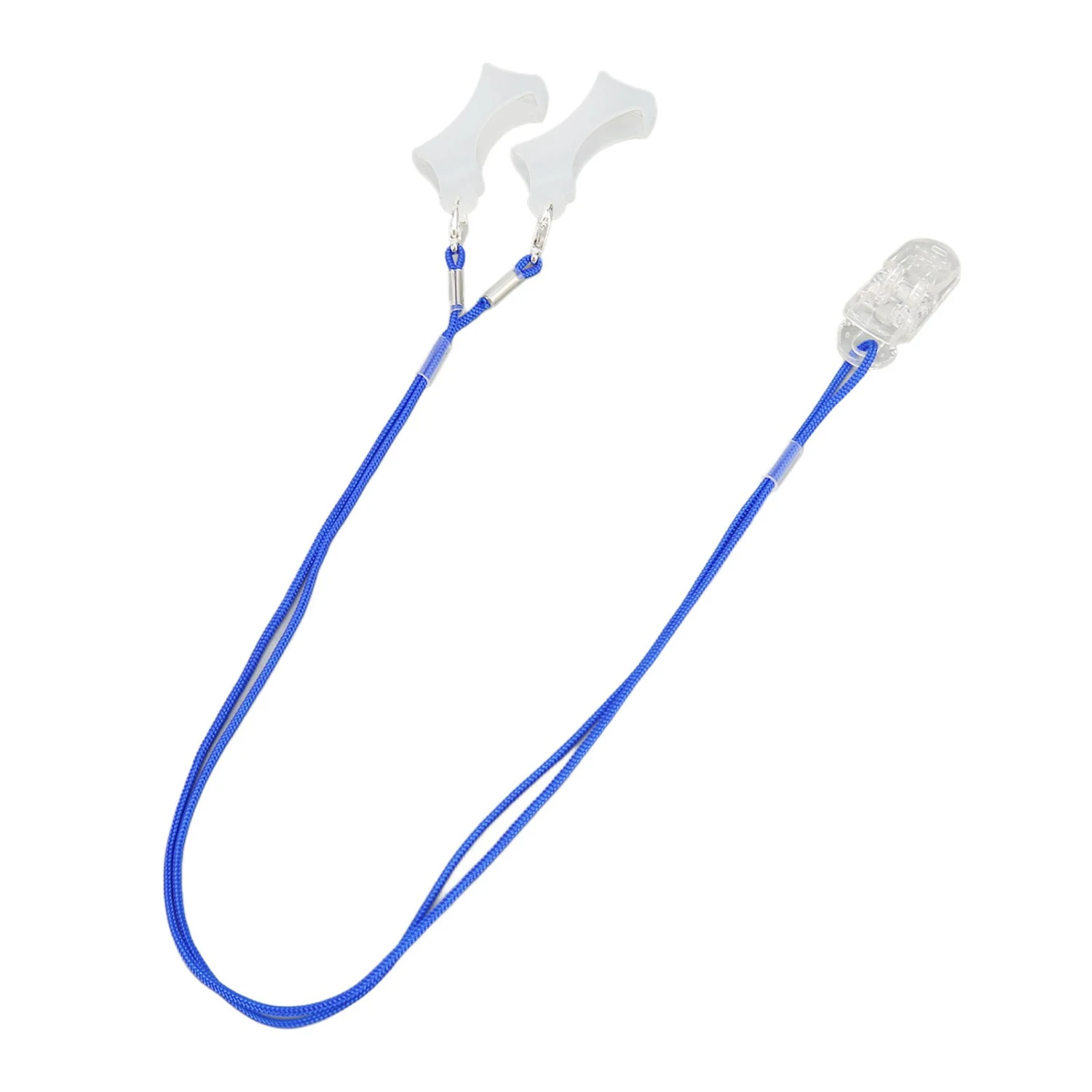 Hearing Aid Clip Lanyard Prevent Loss Transparent Clip Blue Rope Hearing Device Lanyard for Elderly Children Binaural