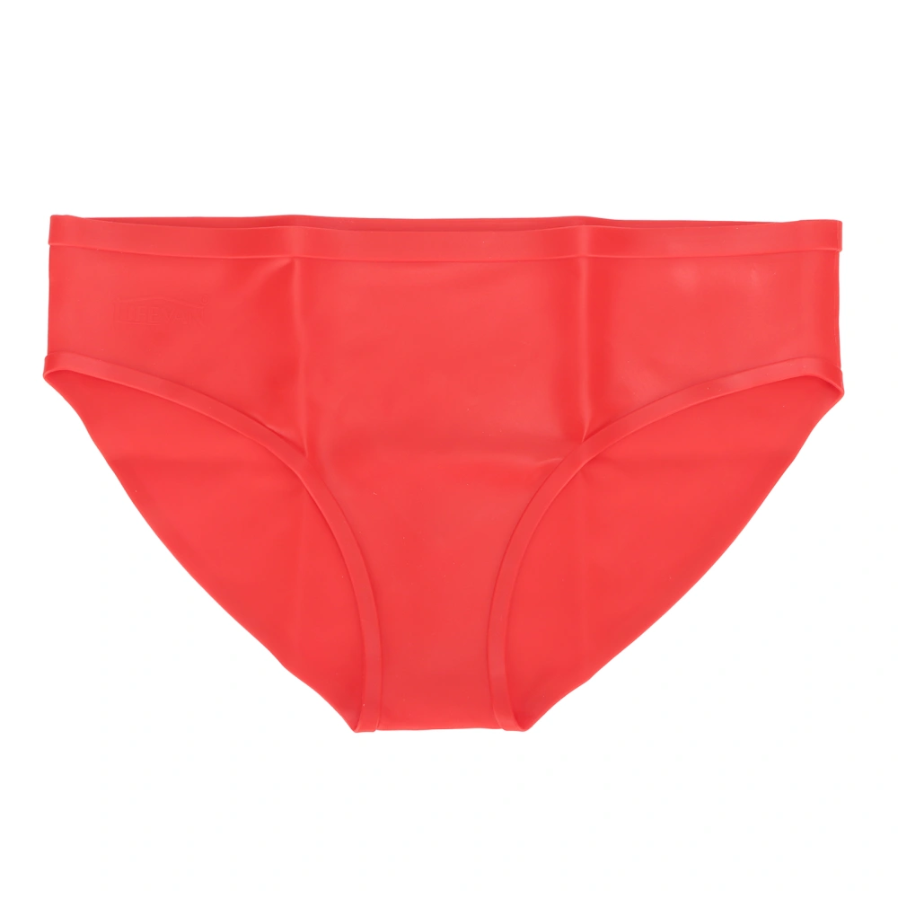 Women Swim Shorts Red Soft Elastic Seamless Menstrual Period Silicone Swim Bottom for Swimming Pool