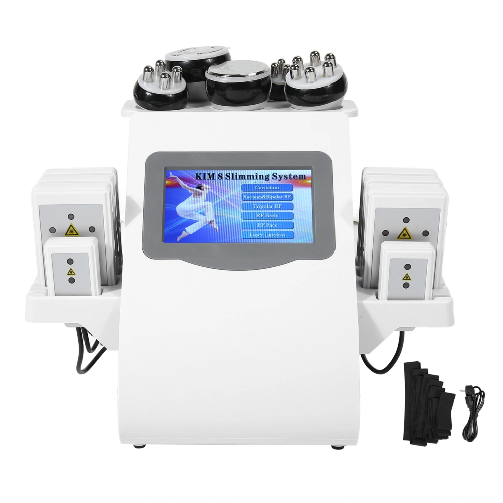 6 in 1 RF 40K Vacuum Body Slimming Machine Fat Removal Skin Tightening Cavitation Machine 100‑240V EU Plug