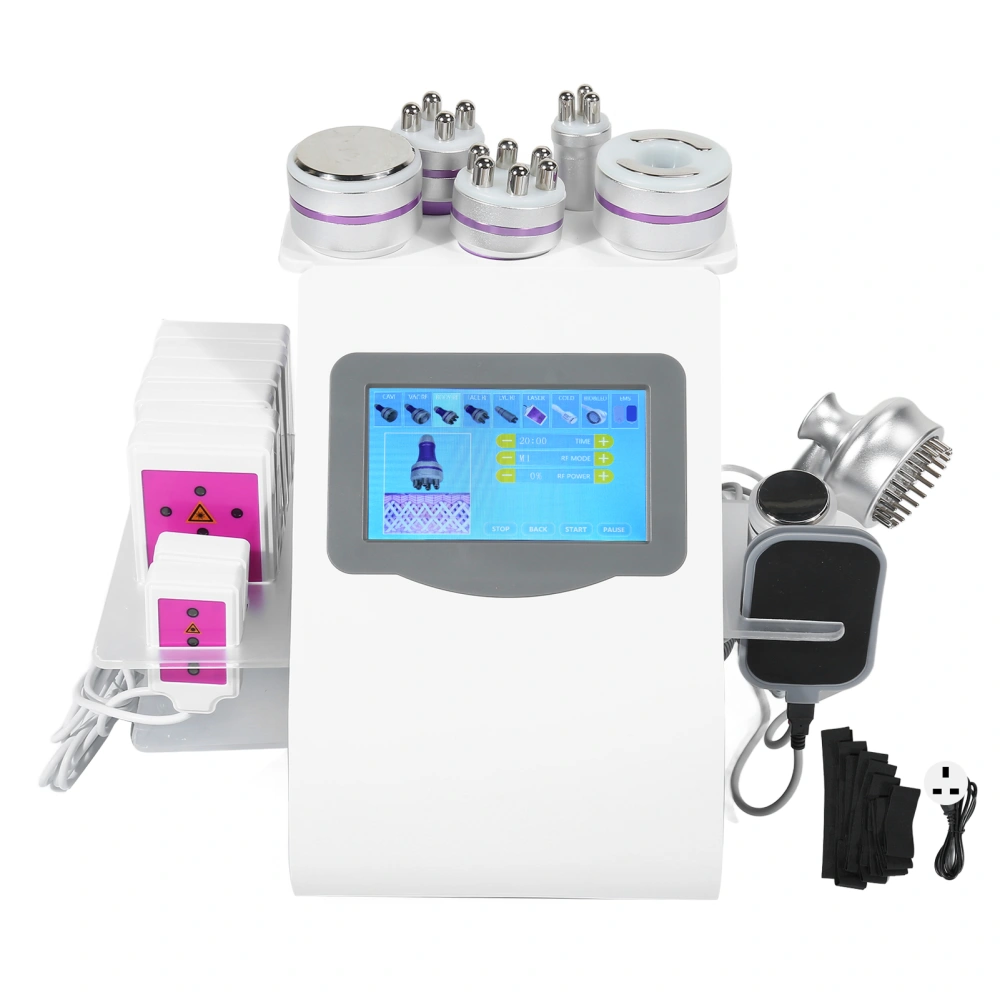 9 in 1 40KHz Cellulite Cavitation Machine Fat Burning Weight Loss RF Body Slimming Vacuum Machine 100‑240V UK Plug