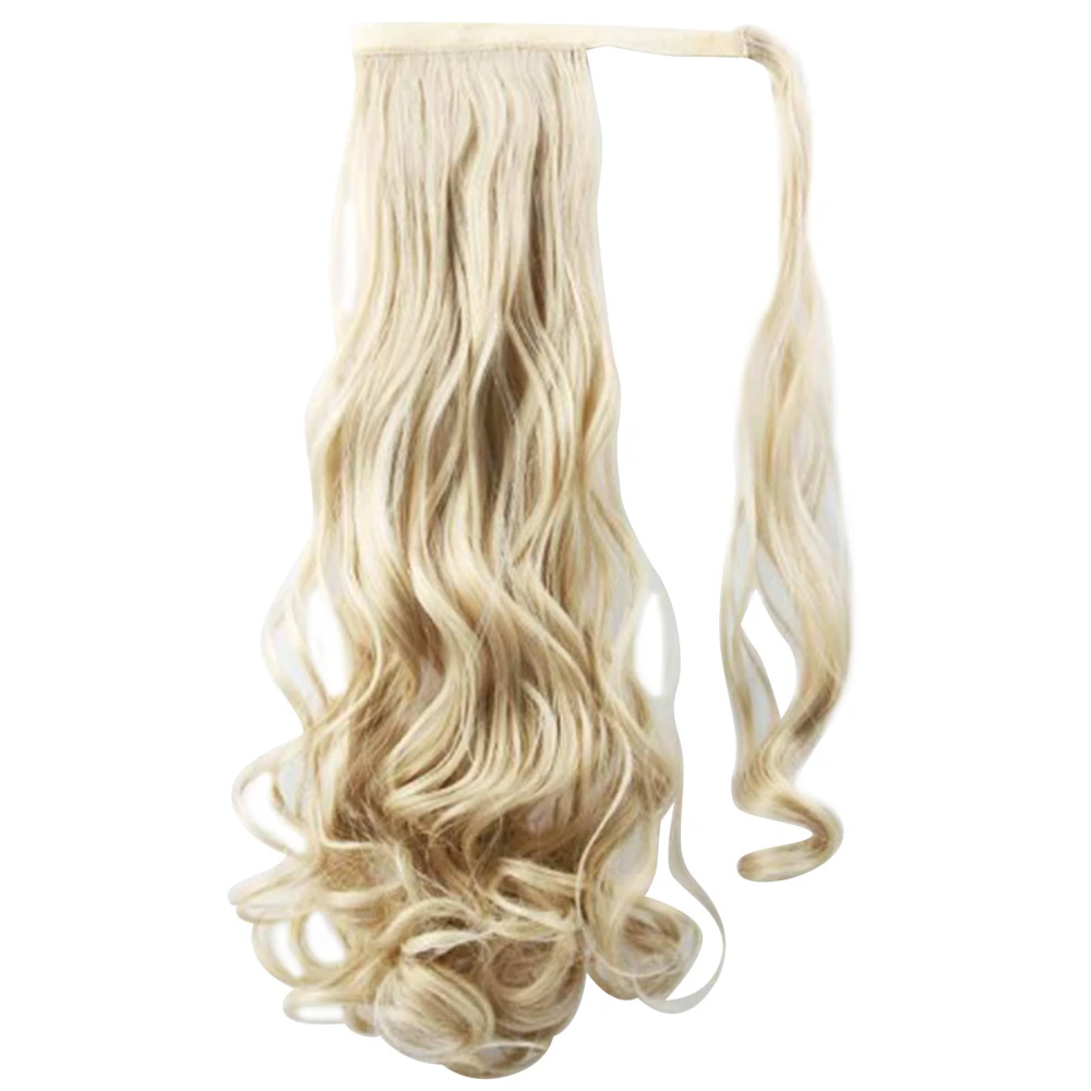 Wave Hair Extension Clip Long Curly Adjustable Hook And Loop Women Wig Extension Ponytail 24/613