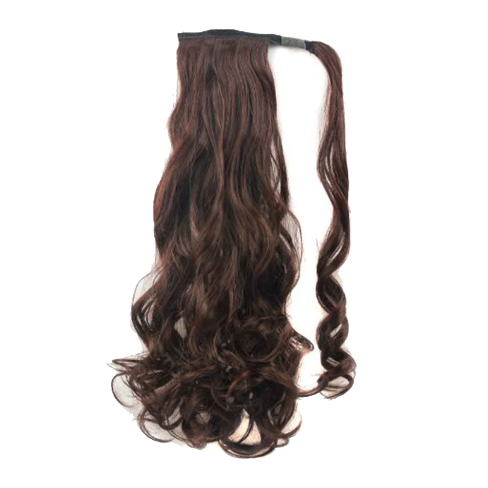 Wave Hair Extension Clip Long Curly Adjustable Hook And Loop Women Wig Extension Ponytail 2/33