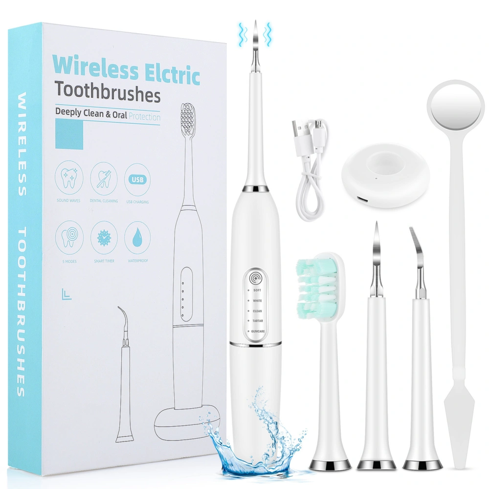 Wireless Electric Toothbrushes with 2 Tooth Cleaning Head 1 Toothbrush Head USB Rechargeable Deep Cleaning Toothbrush