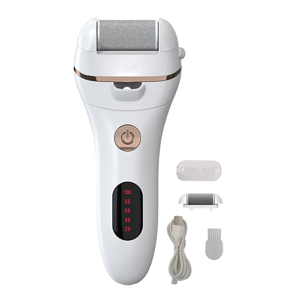 Foot Callus Remover Rechargeable 2 Levels Waterproof Speed Electronic Foot File Pedicure Tools White