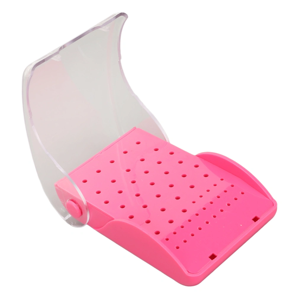 Dental Bur Autoclavable Case Organizer Rectangle 60 Hole Bur Cleaning Holder Box for Dental Hospital Pink