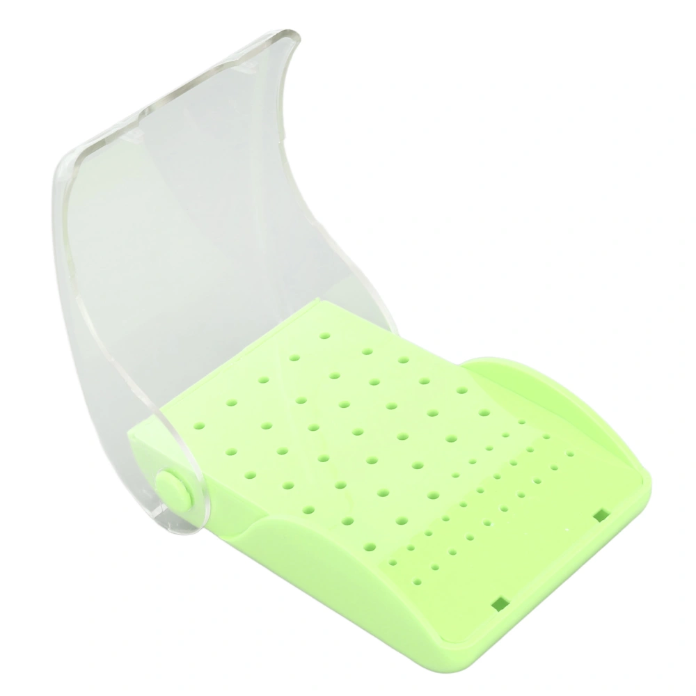 Dental Bur Autoclavable Case Organizer Rectangle 60 Hole Bur Cleaning Holder Box for Dental Hospital Green