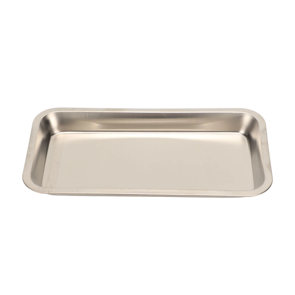 Stainless Steel Surgical Dental Tray Rectangular Metal Cosmetic Storage Tray for Nail Art Equipment