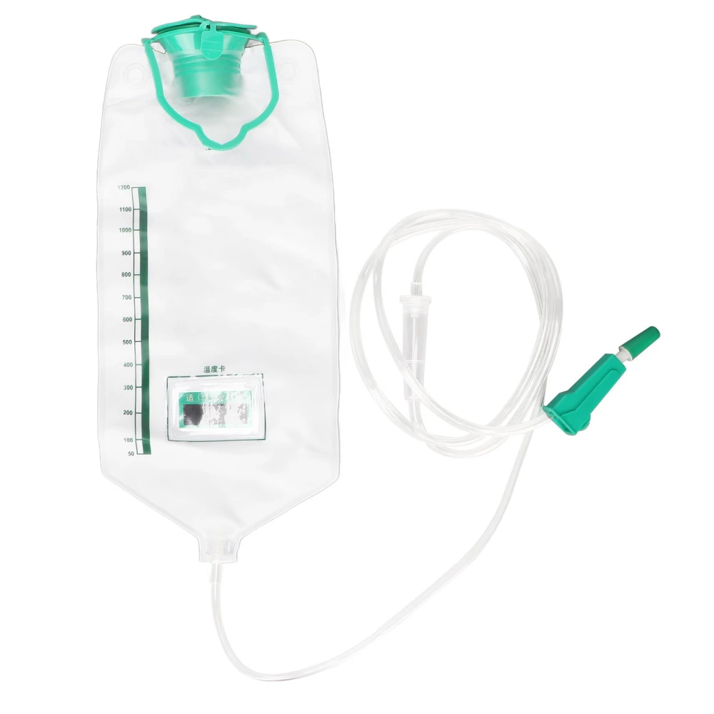 Enema Bag Hydrotherapy Easy Connection PVC Reusable Colon Enema Cleansing Bag for Home 1200ML