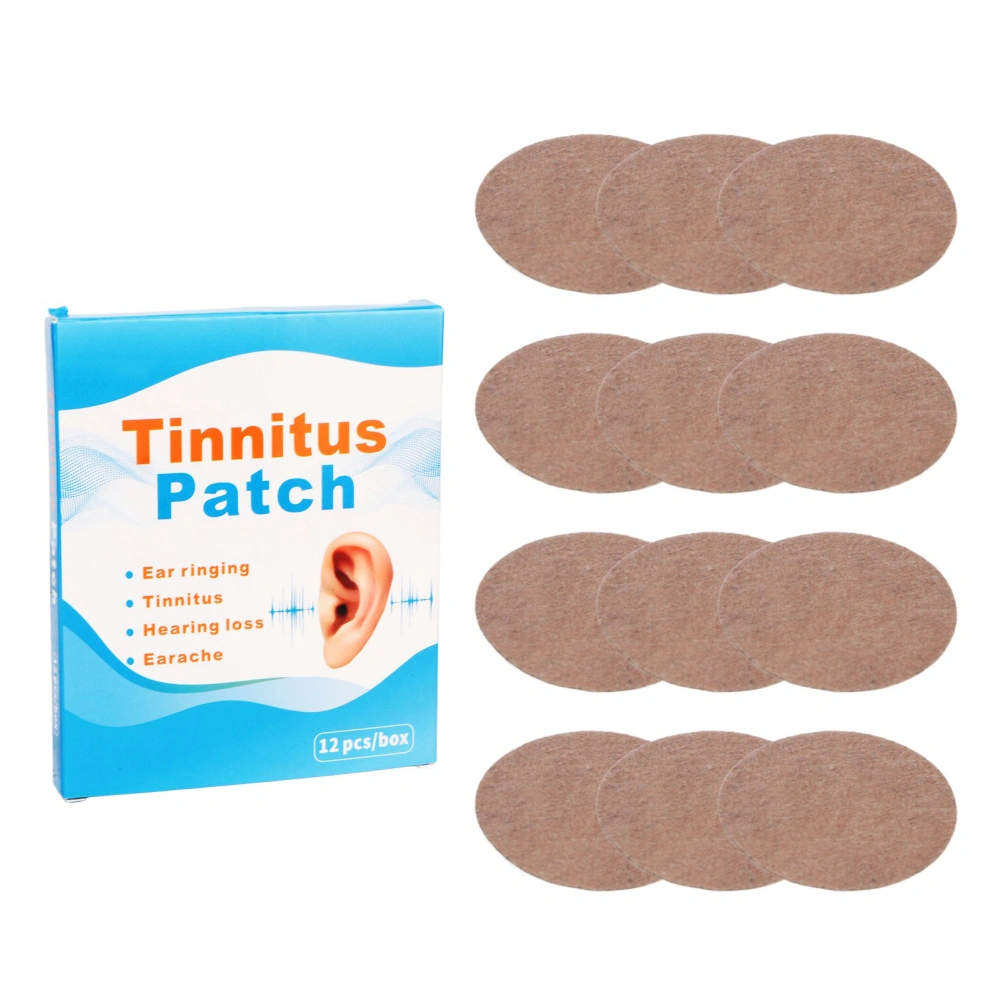 12 Pcs Tinnitus Patch Safe Plant Natural Extract Tinnitus Relief Treatment Patch Ear Pain Patches