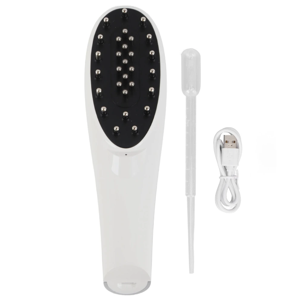 Electric Scalp Applicator Comb Red Lighting Vibration 5 Gears Microcurrent Hair Growth Massage Comb White