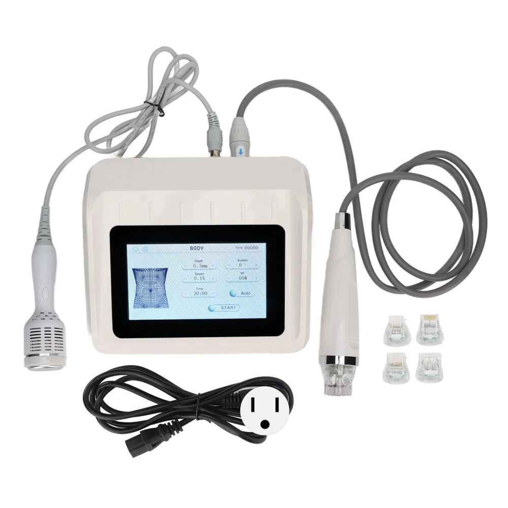 RF Skin Rejuvenation Machine RF Microneedle Machine with Ice Hammer Probe for Body Face 100‑240V US Plug