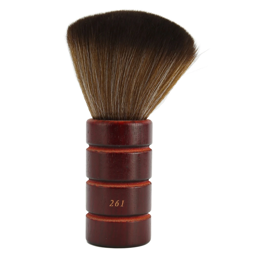 Wooden Face Duster Brush Lightweight Professional Cleaning Neck Duster Brush for Barber Shop Brown