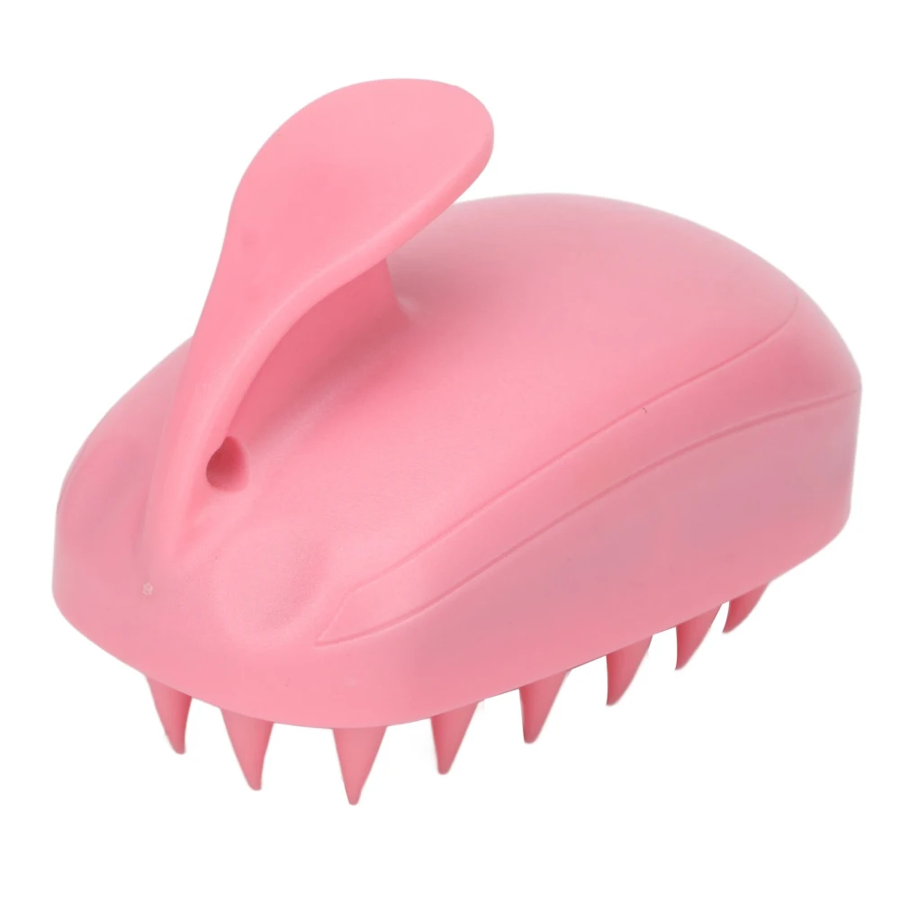 Hair Scalp Shampoo Brush Soft Silicone Bristles Rabbit Shape Scalp Massager Shampoo Brush for All Hair Types Pink