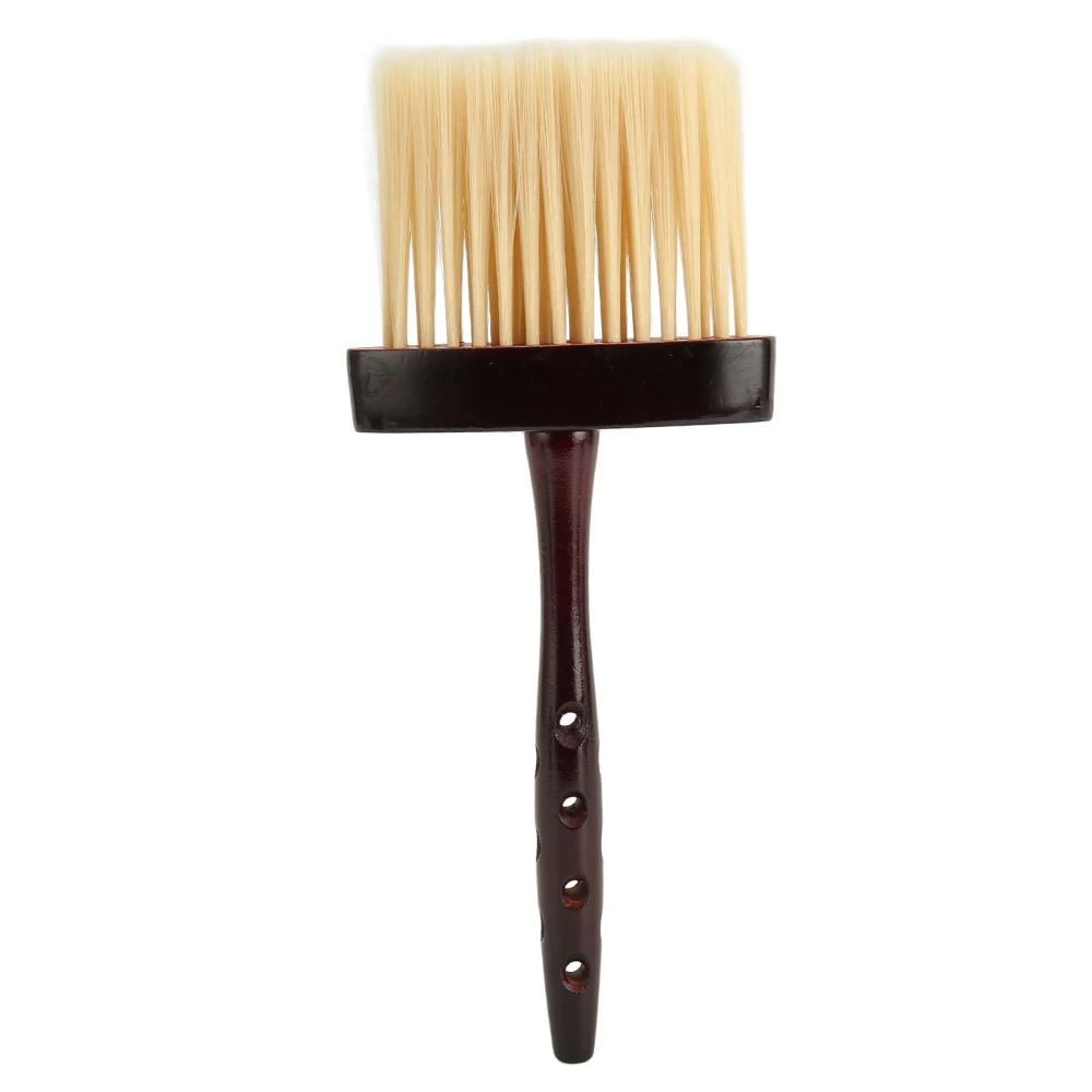 Hair Sweep Brush Long Handle Vintage Soft Cleaning Neck Duster Brush for Barber Red Brown