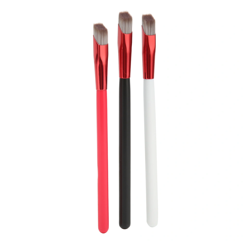 3PCS Brow Concealer Contour Brush Gray Hair Red White Black Handle Angled Thin Soft Eyebrow Brush Set