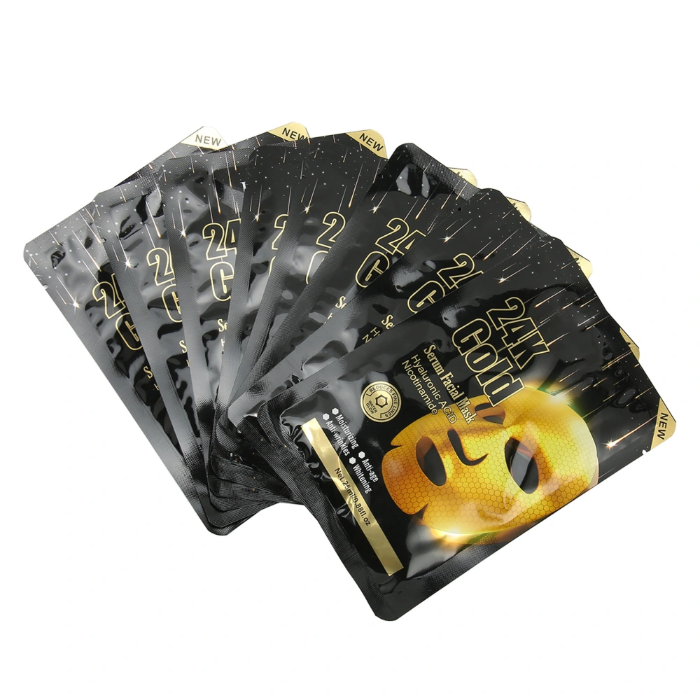 8pcs Golden Facial Mask Moisturizing Brightening Lifting Hydrating Face Mask for Dull Skin