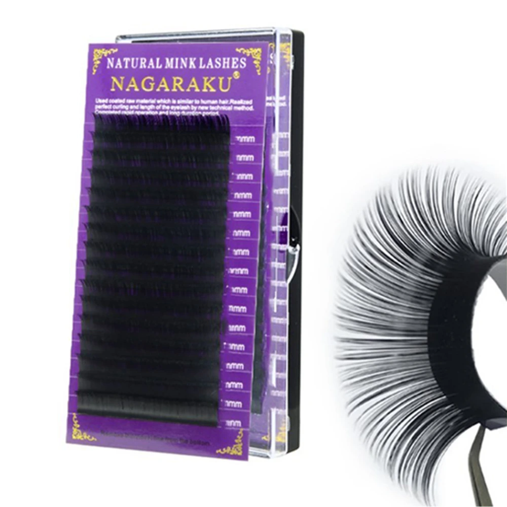 16 Rows Grafting Fake Eyelashes D Curl Blooming Flower Fluffy Soft Grafting Artificial Eyelashes Matte Carbon Black 0.15 0.55in