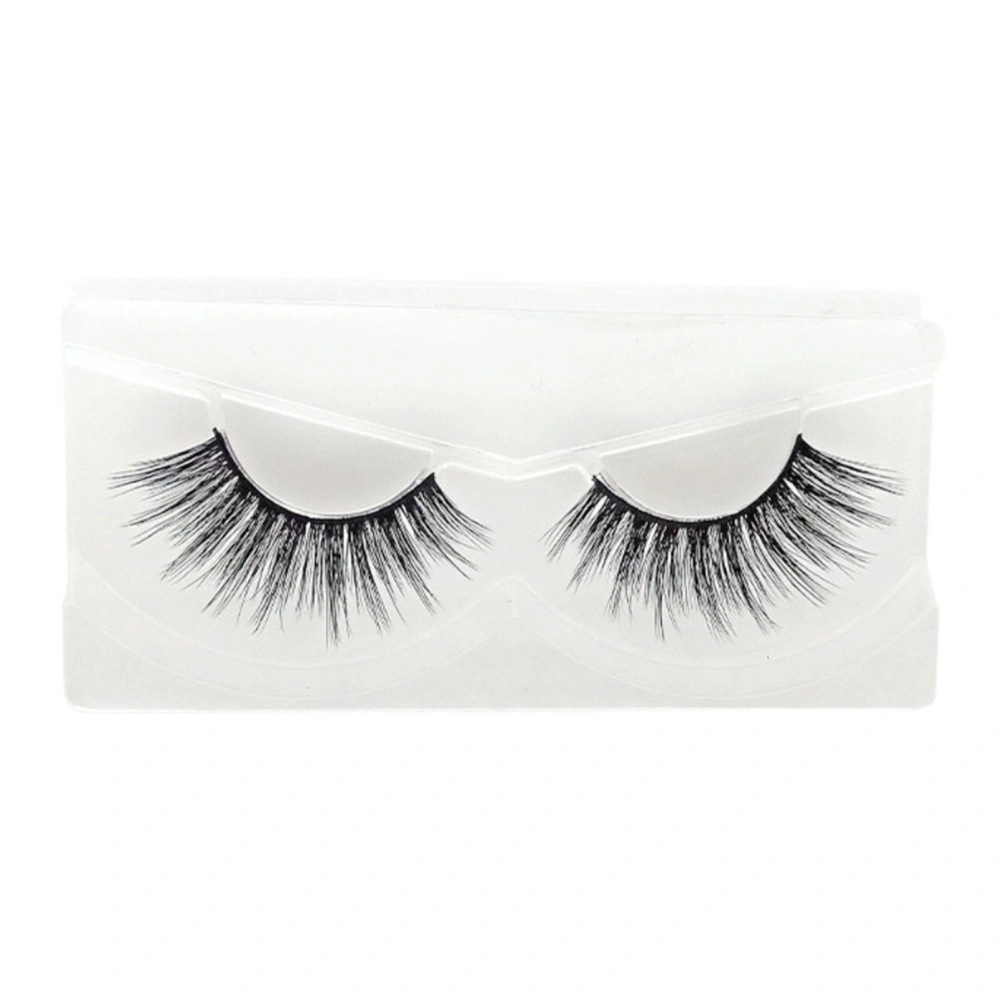 1 Pair Black 3D Fake Eyelash Fashionable Elegant Comfortable Handmade False Eyelashes for Party