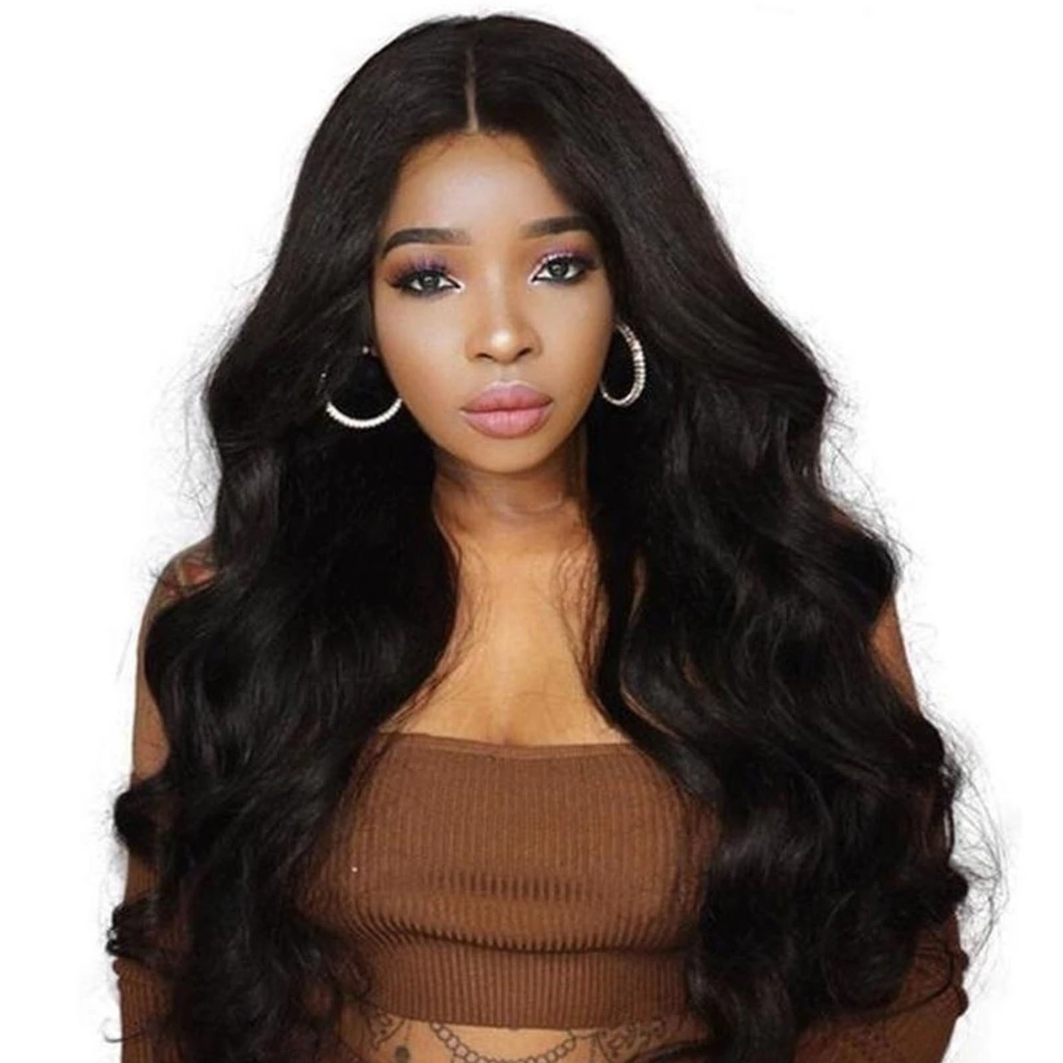 Black Long Curly Wig Soft Lifelike Reusable Lightweight Lovely Women Wig for Work Party Daily Big Wave