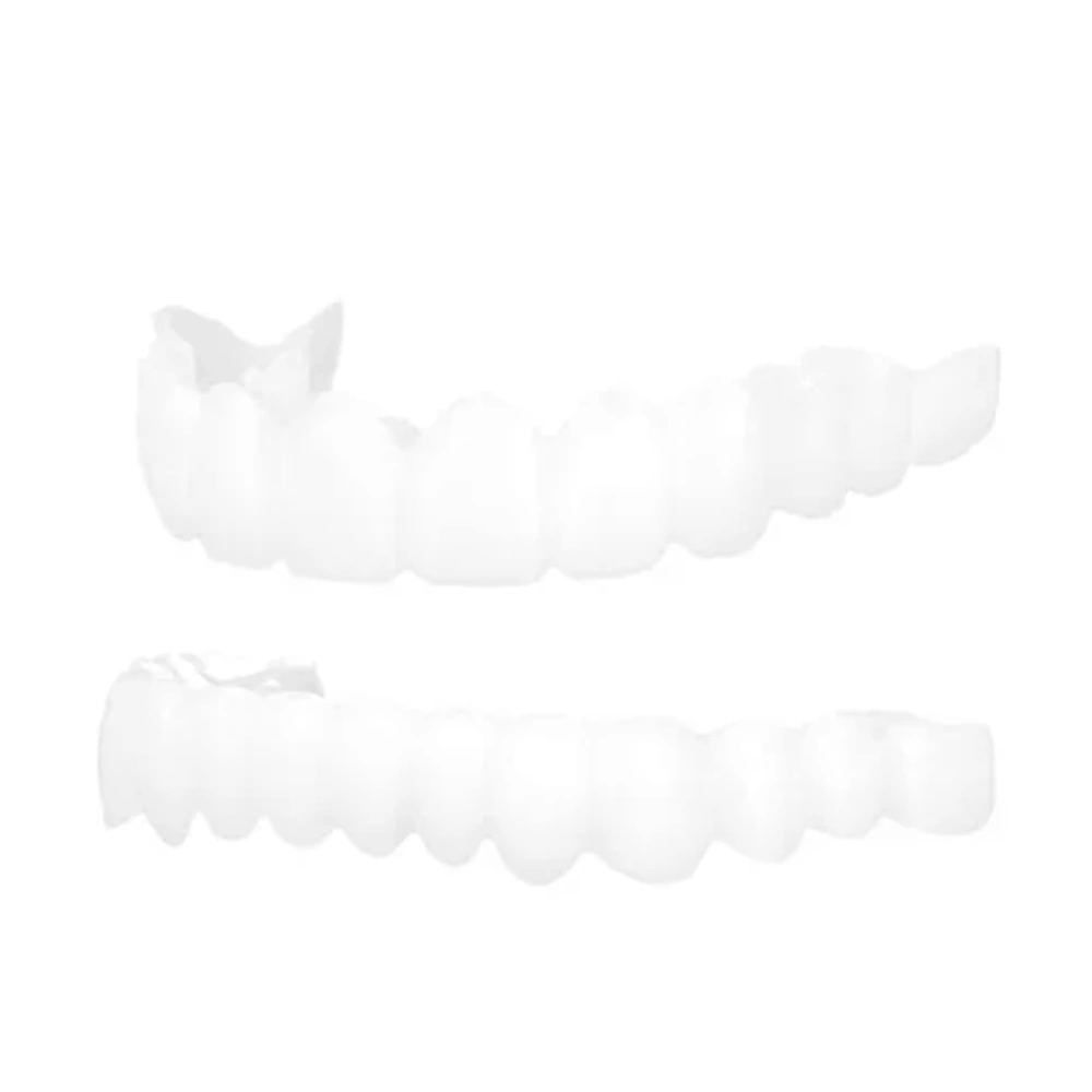 Fake Teeth Braces Upper Lower Imitation Artificial Non Porous Whitening Temporary Dentures with Holder