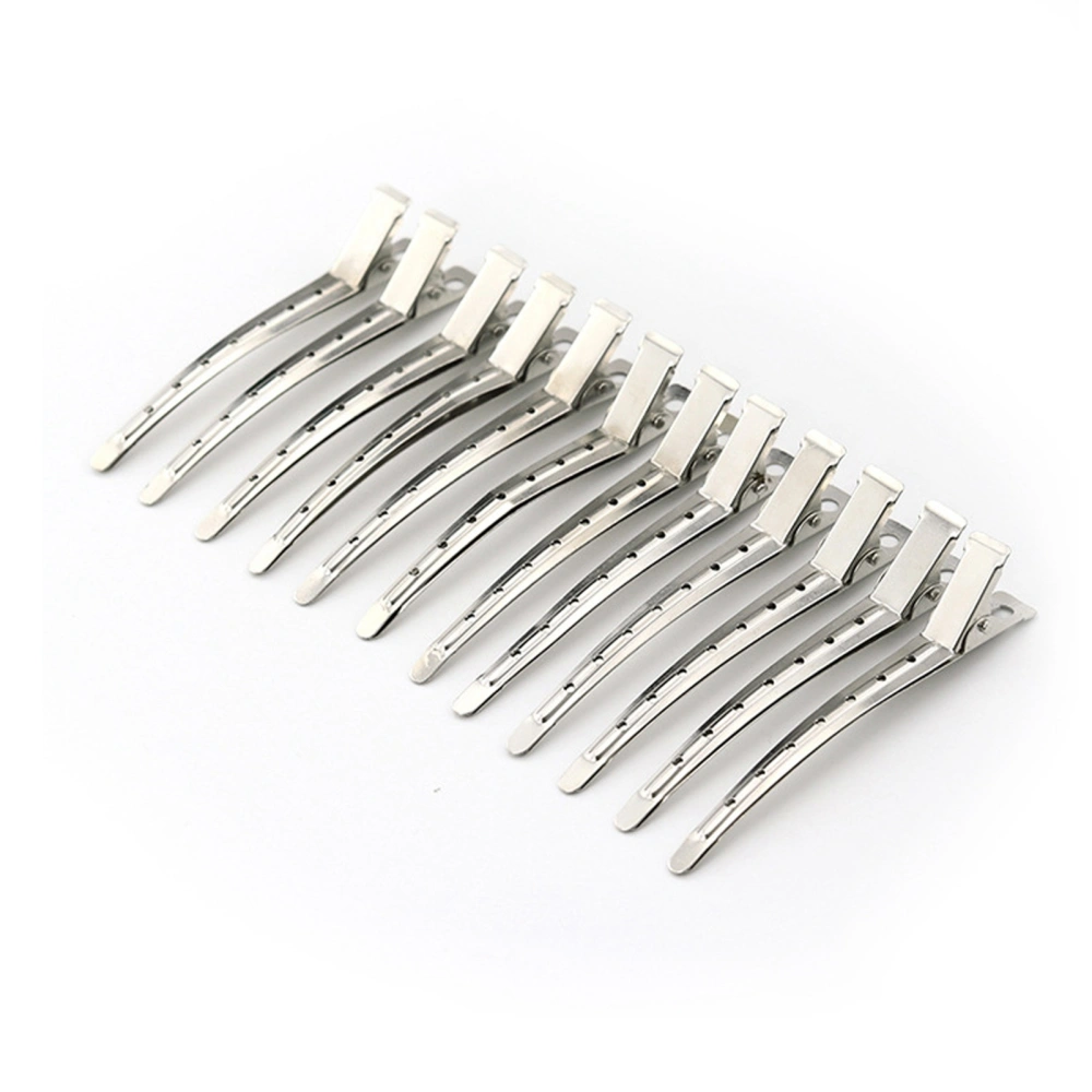 12pcs Hair Sectioning Clip Stainless Steel Round Tip Professional Tight Hair Styling Partition Pin