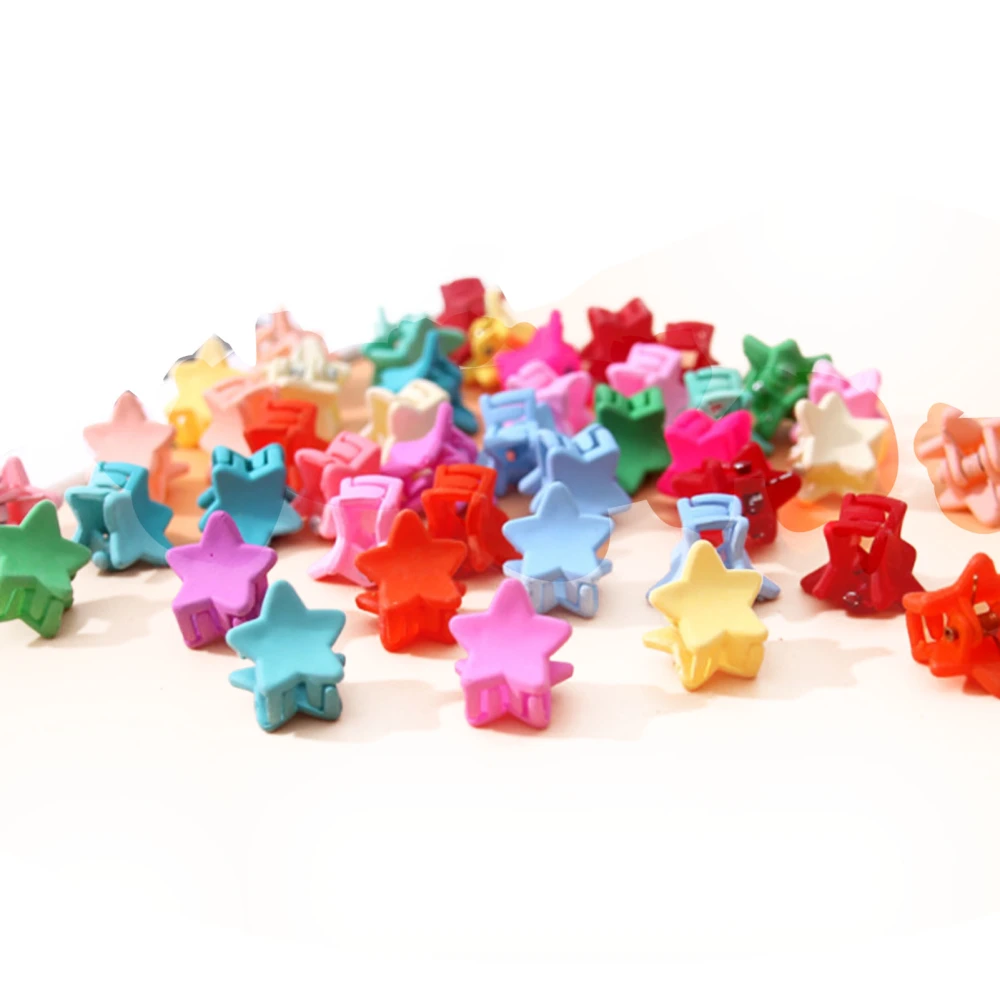 40pcs Star Mini Hair Claw Lightweight Bright Color Cute Lovely Hairstyle Accessory Small Hair Clips