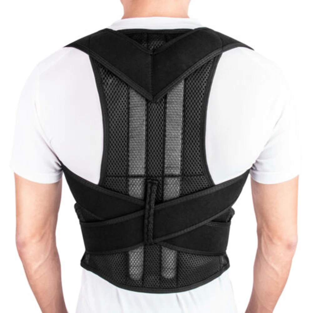 Posture Corrector Lightweight Breathable Back Brace Back Straightener for Women Men Black L