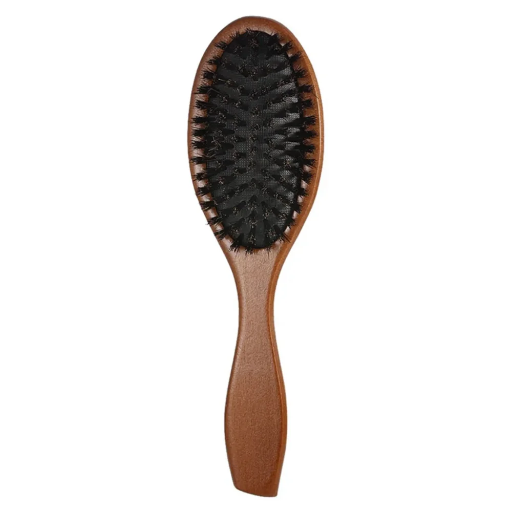 Dark Brown Men Beard Brush Comfortable Handle Using Practical Facial Beard Cleaning Shaving Brush