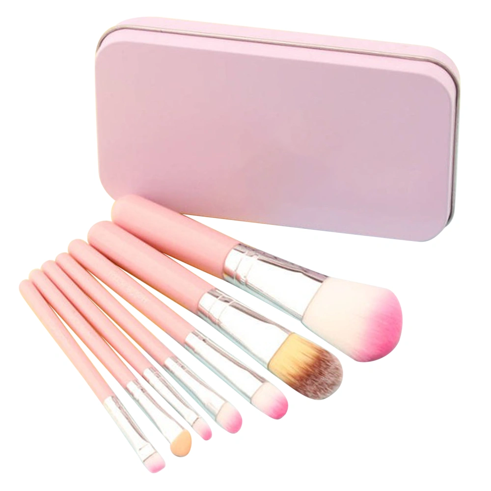 7Pcs Facial Makeup Brush Set Soft Bristles Comfortable Handle Face Eye Makeup Brushes for Beginners