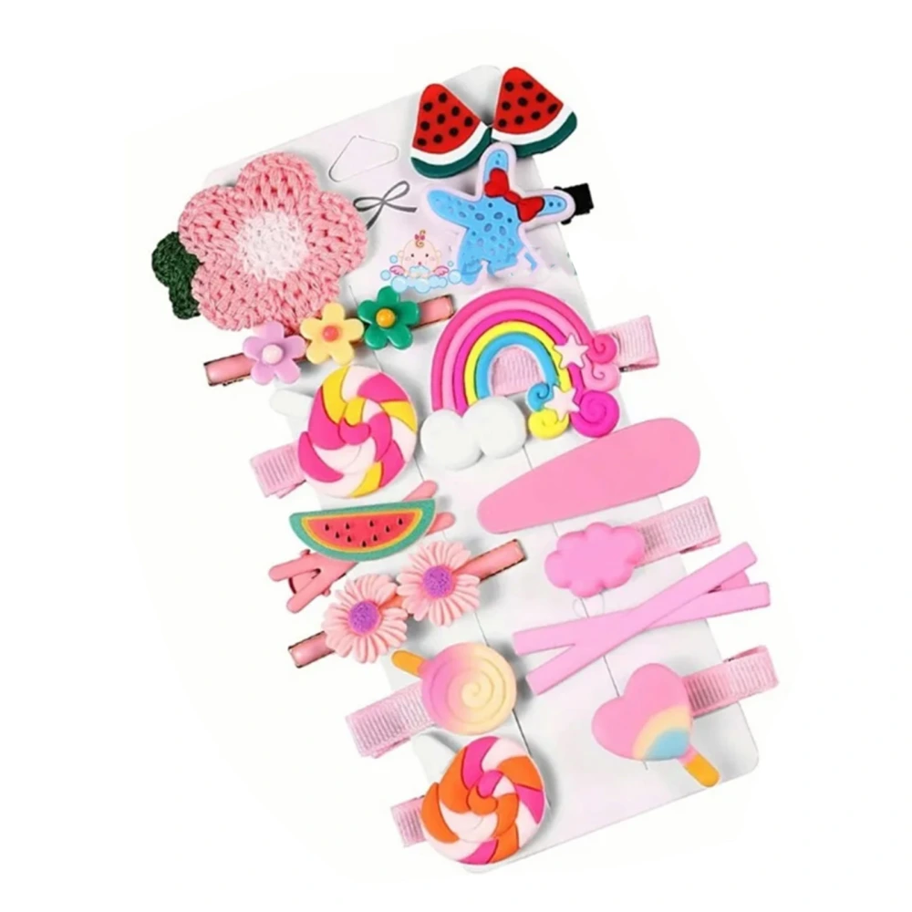 14Pcs Hair Clip Women Barrette Colourful Girl Hairpin Lovely Style Accessory for Children