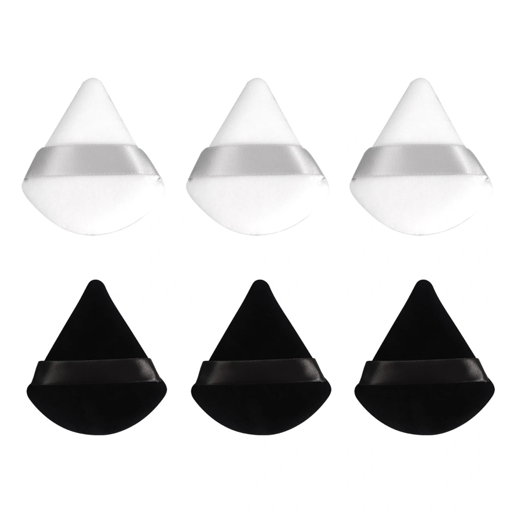 6Pcs Triangle Powder Puff High Density Flocking Short Staple Super Soft Triangular Makeup Air Cushion