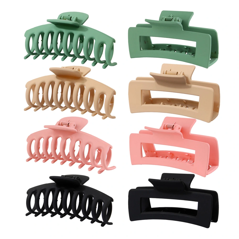 Hair Claw Clips Strong Hold Frosted Fashionable Large Hair Clamps for Face Washing Exercise 8pcs