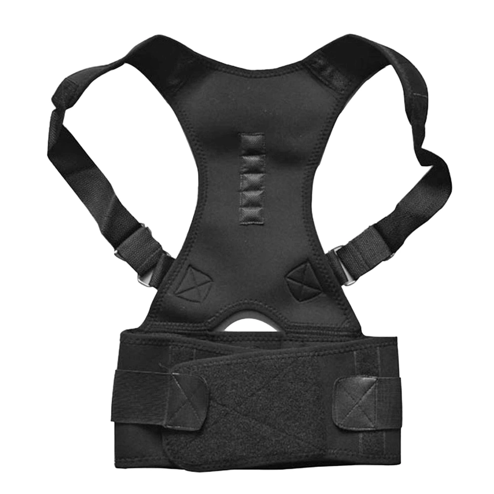 Magnetic Adult Shoulder Back Support Belt Men Humpback Posture Corrector Shaping Brace Black XL